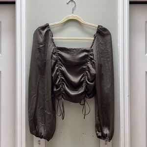Cropped Olive Blouse